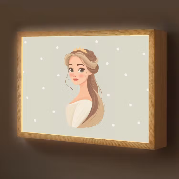 Prinses - Tiara - Groen - Stippen Light Box met batterij (Wandlamp kind) middel -z3d_website