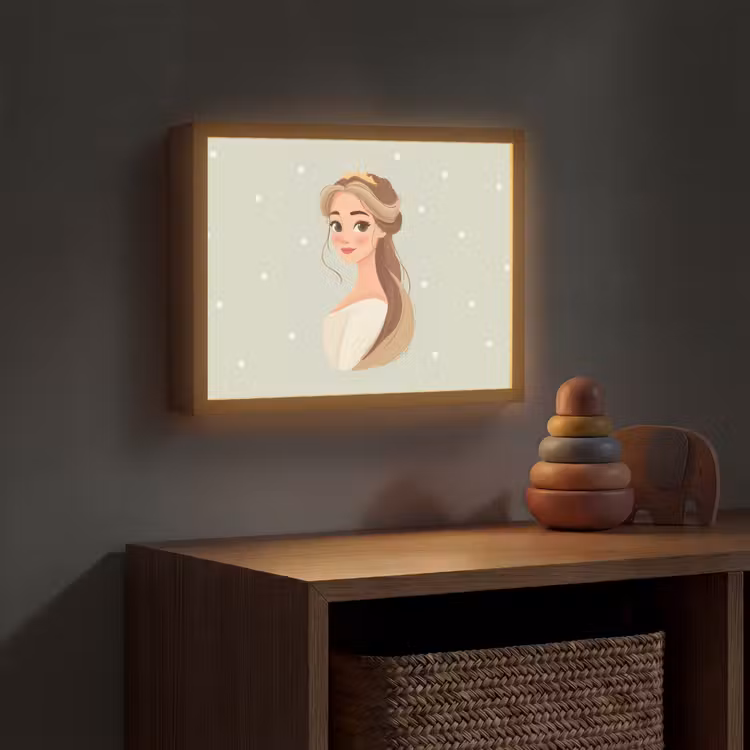 Prinses - Tiara - Groen - Stippen Light Box met batterij (Wandlamp kind) middel -sfeer5_kind