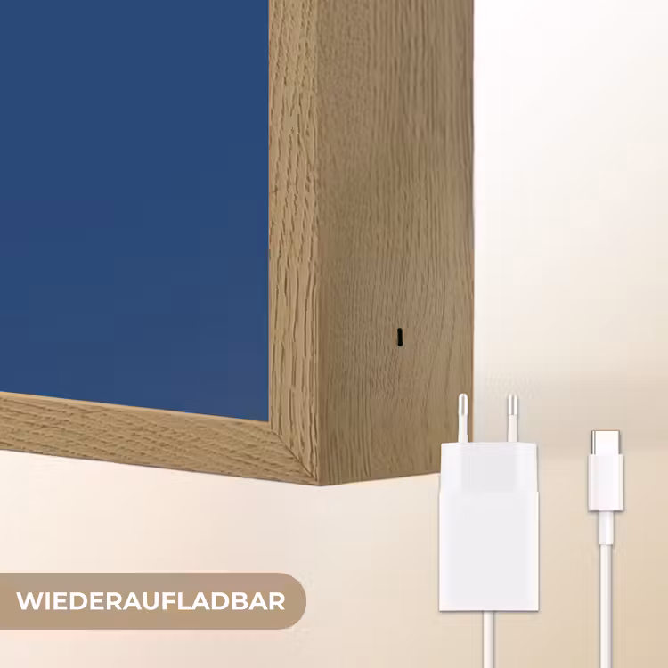 Raket - Blauw - Sterren Light Box met batterij (Wandlamp kind) middel -USP_websiteoplaadbaarDE