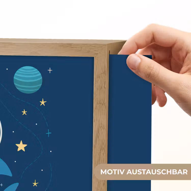 Raket - Haai - Ruimte Light Box met batterij (Wandlamp kind) middel -USP_websiteprintDE