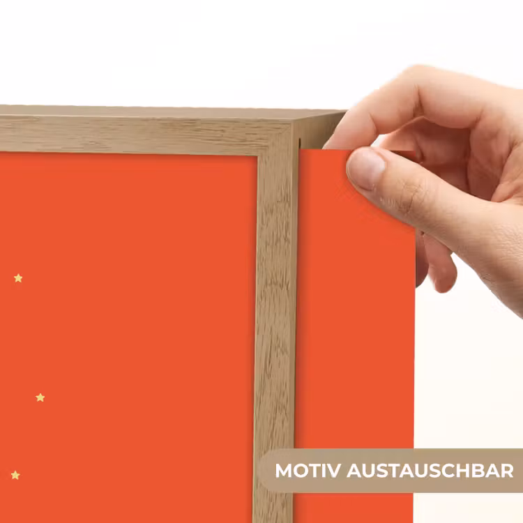 Raket - Planeten - Rood Light Box met batterij (Wandlamp kind) middel -USP_websiteprintDE
