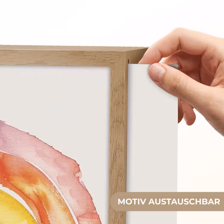 Regenboog - Watercolor - Kleurrijk Light Box met batterij (Wandlamp kind) middel -USP_websiteprintDE