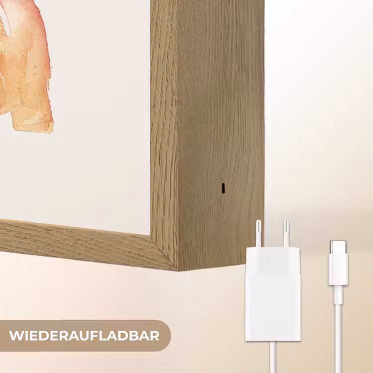 Regenboog - Watercolor - Kleurrijk Light Box met batterij (Wandlamp kind) middel -USP_websiteoplaadbaarDE
