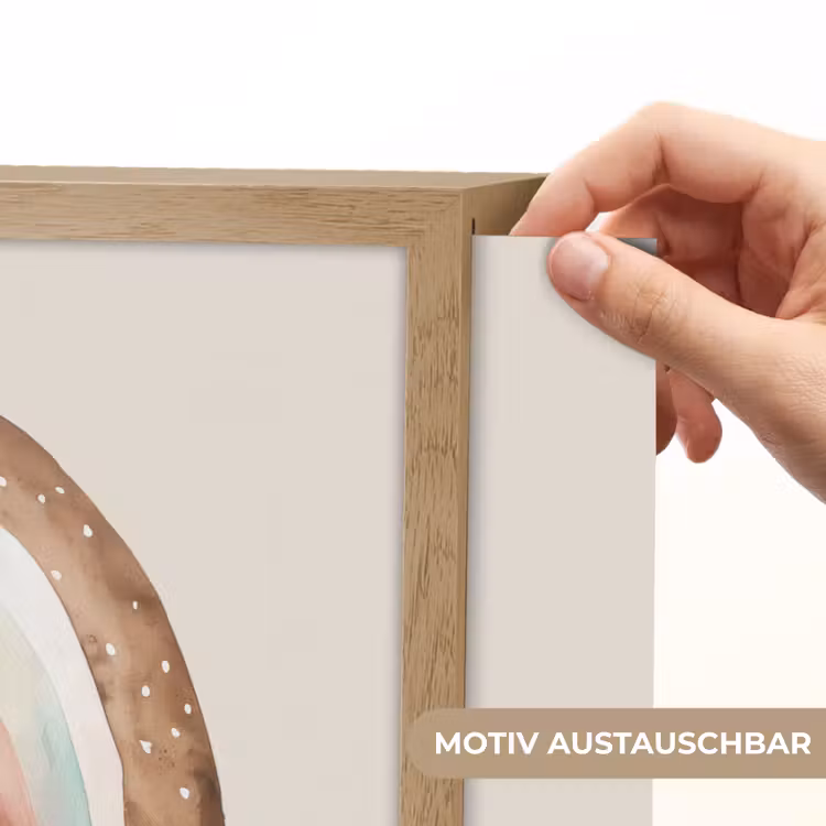 Regenboog - Bohemian - Boho - Pastel kleuren Light Box met batterij (Wandlamp kind) middel -USP_websiteprintDE