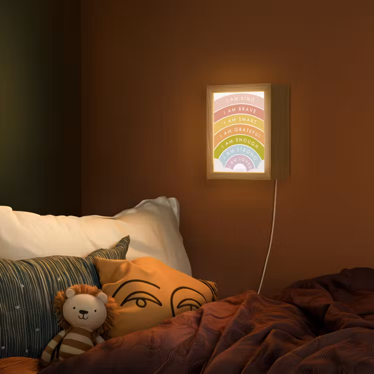 Regenboog - Kleuren - Quotes Light Box met kabel (Wandlamp kind) klein -sfeer1_kind