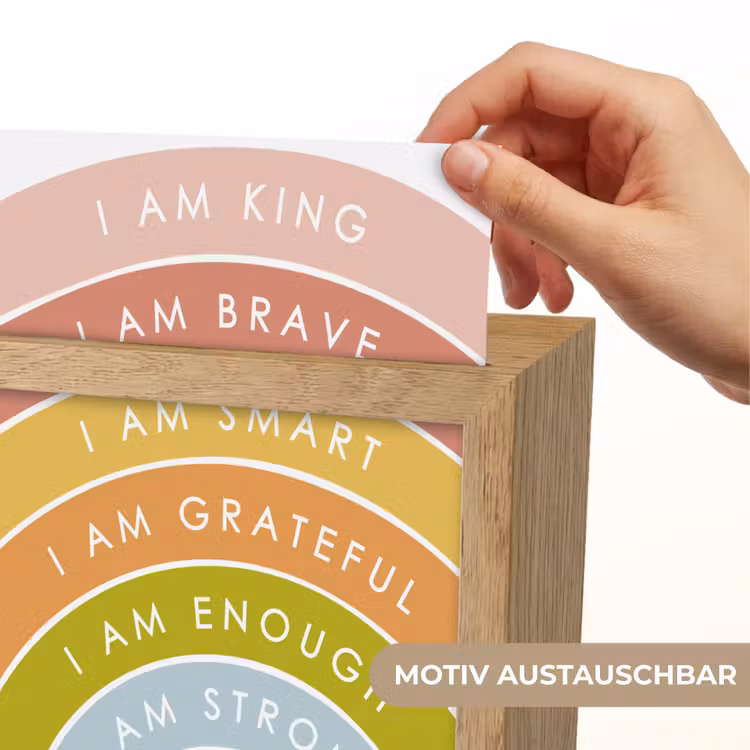 Regenboog - Kleuren - Quotes Light Box met kabel (Wandlamp kind) klein -USP_websiteprintDE