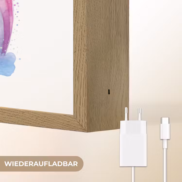 Regenboog - Kinderen - Meisje Light Box met batterij (Wandlamp kind) middel -USP_websiteoplaadbaarDE
