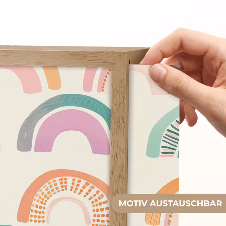 Regenboog - Pastel - Patroon Light Box met batterij (Wandlamp kind) middel -USP_websiteprintDE