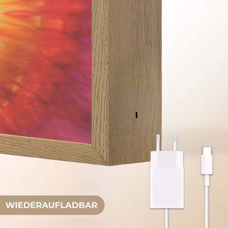 Regenboogkleuren - Tie dye - Light Box met batterij (Wandlamp kind) middel -USP_websiteoplaadbaarDE