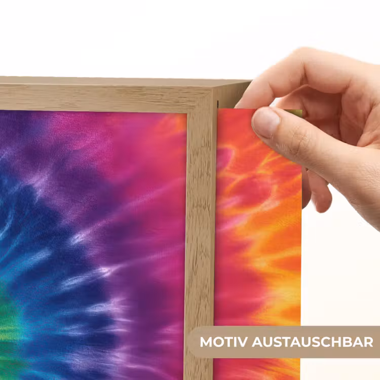 Regenboogkleuren - Spiraal - Kleurrijk Light Box met batterij (Wandlamp kind) middel -USP_websiteprintDE