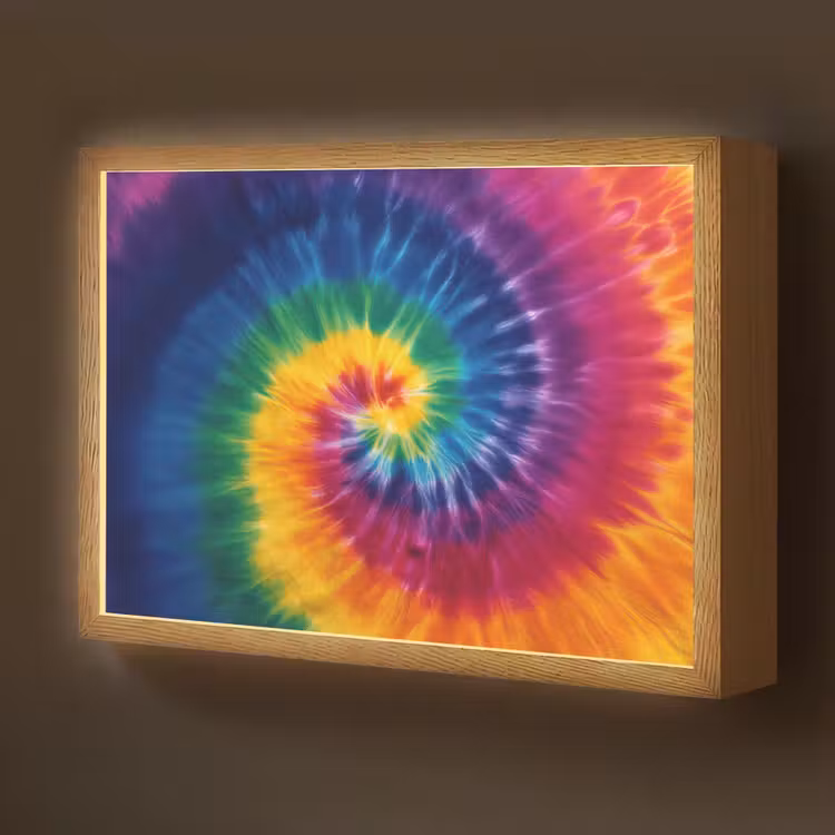 Regenboogkleuren - Spiraal - Kleurrijk Light Box met batterij (Wandlamp kind) middel -z3d_website