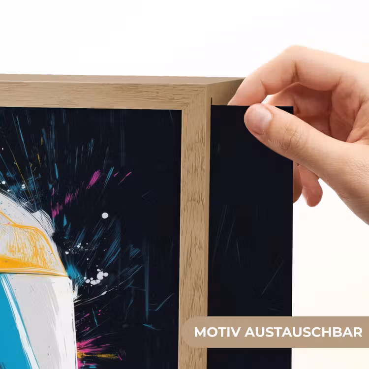 Racehelm - Abstract - Verf - Kleurrijk Light Box met batterij (Wandlamp kind) middel -USP_websiteprintDE