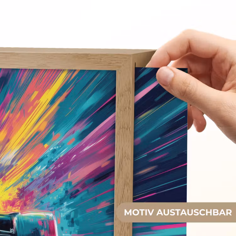 Raceauto - Abstract - Strepen - Blauw Light Box met batterij (Wandlamp kind) middel -USP_websiteprintDE