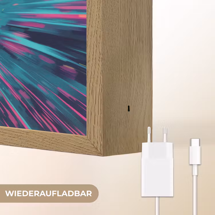Raceauto - Abstract - Strepen - Blauw Light Box met batterij (Wandlamp kind) middel -USP_websiteoplaadbaarDE