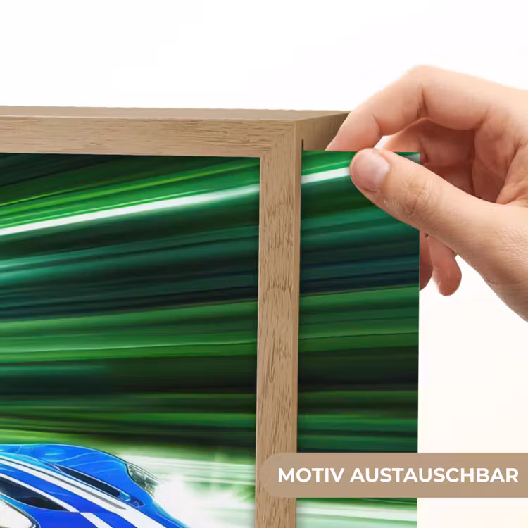 Race auto - Blauw - Groen Light Box met batterij (Wandlamp kind) middel -USP_websiteprintDE