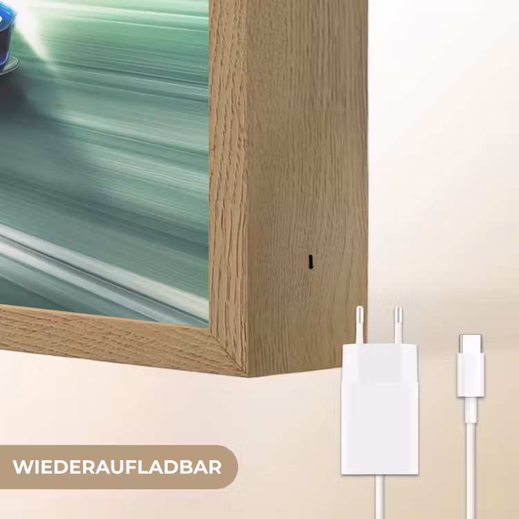 Race auto - Blauw - Groen Light Box met batterij (Wandlamp kind) middel -USP_websiteoplaadbaarDE