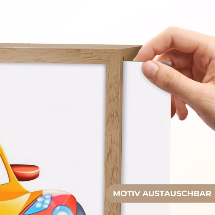 Raceauto - Oranje - Jongens - Kinderen - Auto Light Box met batterij (Wandlamp kind) middel -USP_websiteprintDE