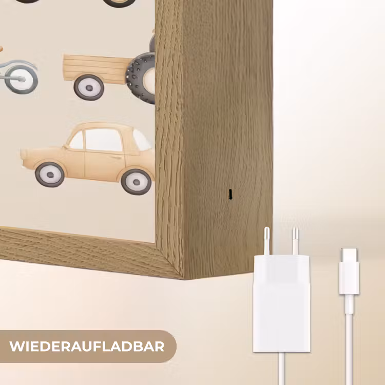 Retro - voertuigen - patroon Light Box met batterij (Wandlamp kind) middel -USP_websiteoplaadbaarDE