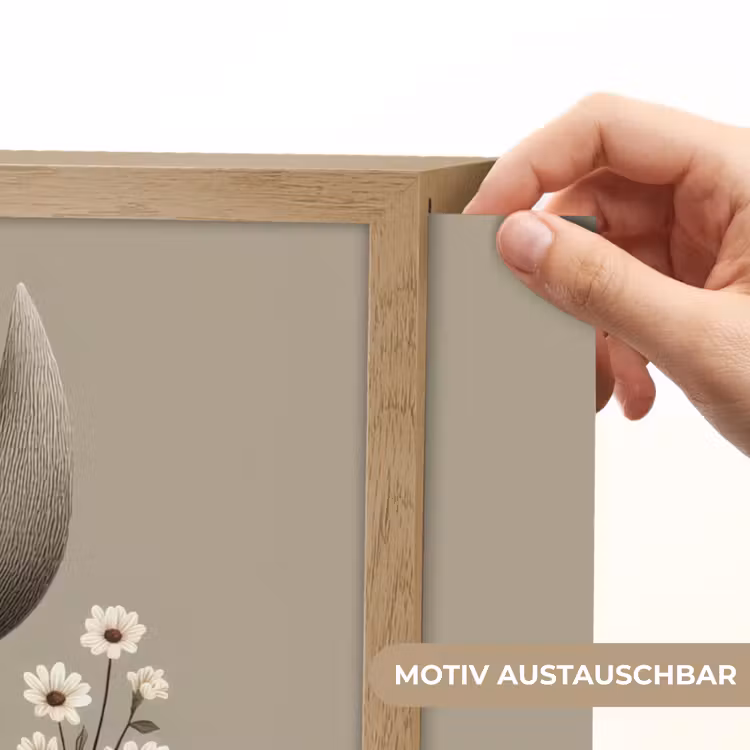 Neushoorn - Witte bloemen - Lief Light Box met batterij (Wandlamp kind) middel -USP_websiteprintDE