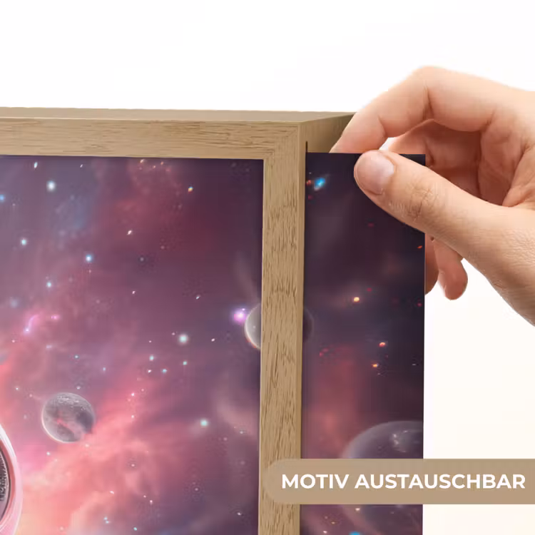 Roze - Alien - Planeten - Ruimte Light Box met batterij (Wandlamp kind) middel -USP_websiteprintDE