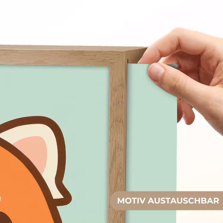 Rode panda - Groen - Cartoon Light Box met batterij (Wandlamp kind) middel -USP_websiteprintDE