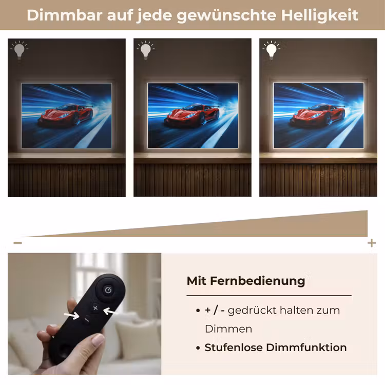 Rode raceauto - Blauw - Futuristisch Light Box met batterij (Wandlamp kind) middel -USP_dimbaarDE