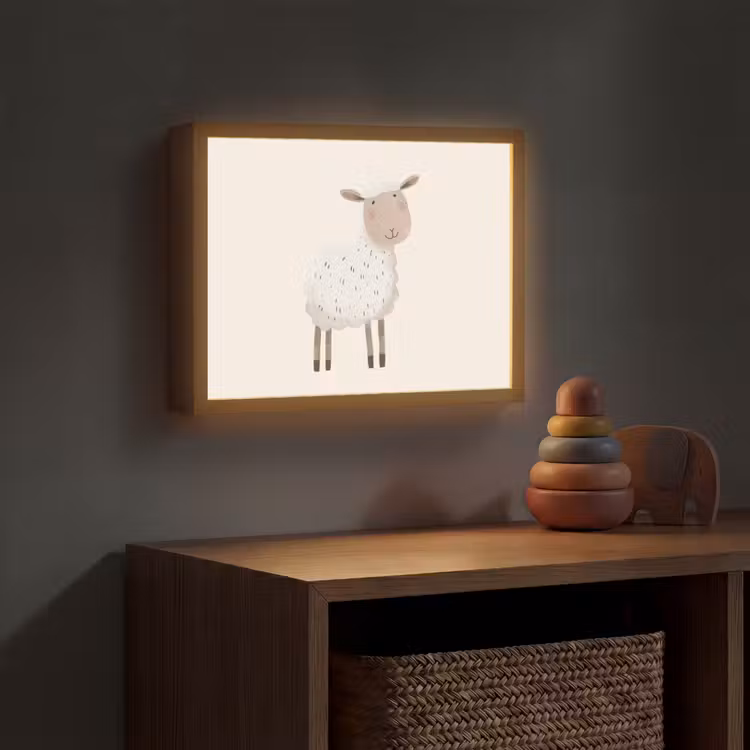 Schaap - Boerderij dier - Dieren Light Box met batterij (Wandlamp kind) middel -sfeer5_kind