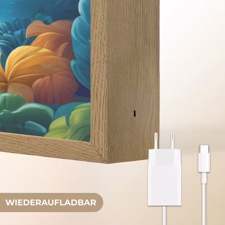 Schildpad - Flamingo - Tropisch - Oceaan Light Box met batterij (Wandlamp kind) middel -USP_websiteoplaadbaarDE
