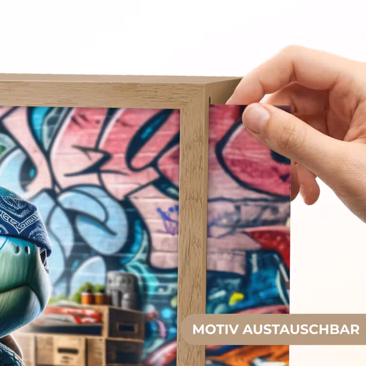 Schildpad - Graffiti - Skateboard - Jongens Light Box met batterij (Wandlamp kind) middel -USP_websiteprintDE
