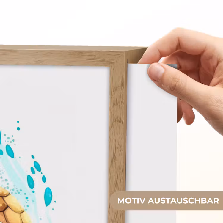 Schildpad - Waterverf - Kleuren - Dieren - Meisjes - Jongens Light Box met batterij (Wandlamp kind) middel -USP_websiteprintDE