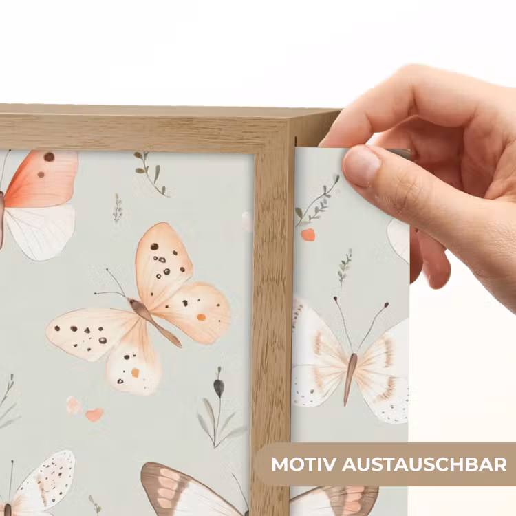 Vlinder - Patroon - Pastel Light Box met batterij (Wandlamp kind) middel -USP_websiteprintDE