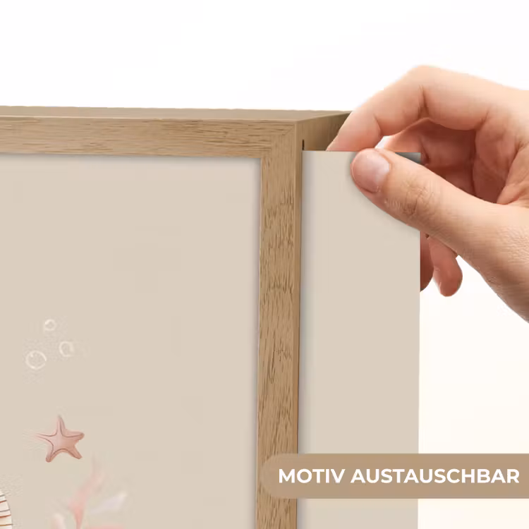 Zeepaardje - Zeewier - Beige Light Box met batterij (Wandlamp kind) middel -USP_websiteprintDE