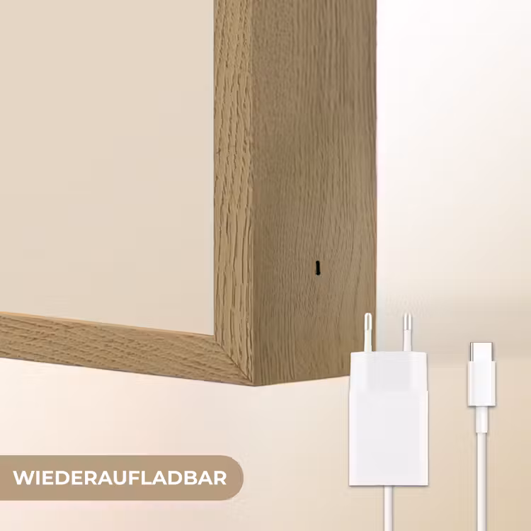 Zeepaardje - Zeewier - Beige Light Box met batterij (Wandlamp kind) middel -USP_websiteoplaadbaarDE