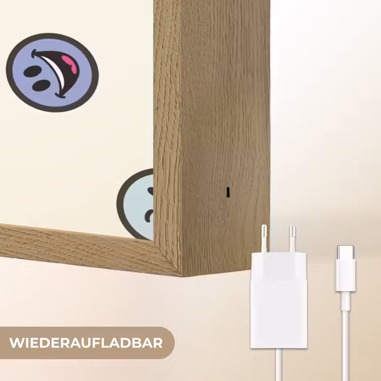 Smileys - Kleurrijk - Grappig Light Box met batterij (Wandlamp kind) middel -USP_websiteoplaadbaarDE