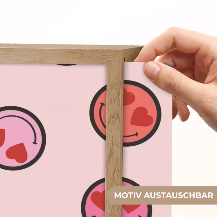 Smileys - Hartjes - Roze Light Box met batterij (Wandlamp kind) middel -USP_websiteprintDE