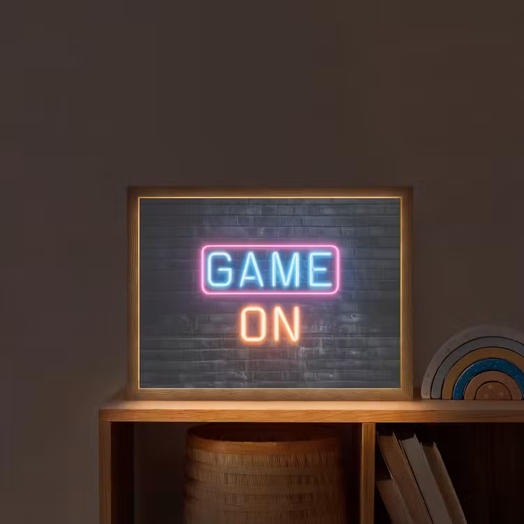 Game on - Neon - Muur Light Box met batterij (Wandlamp kind) middel -sfeer1_kind