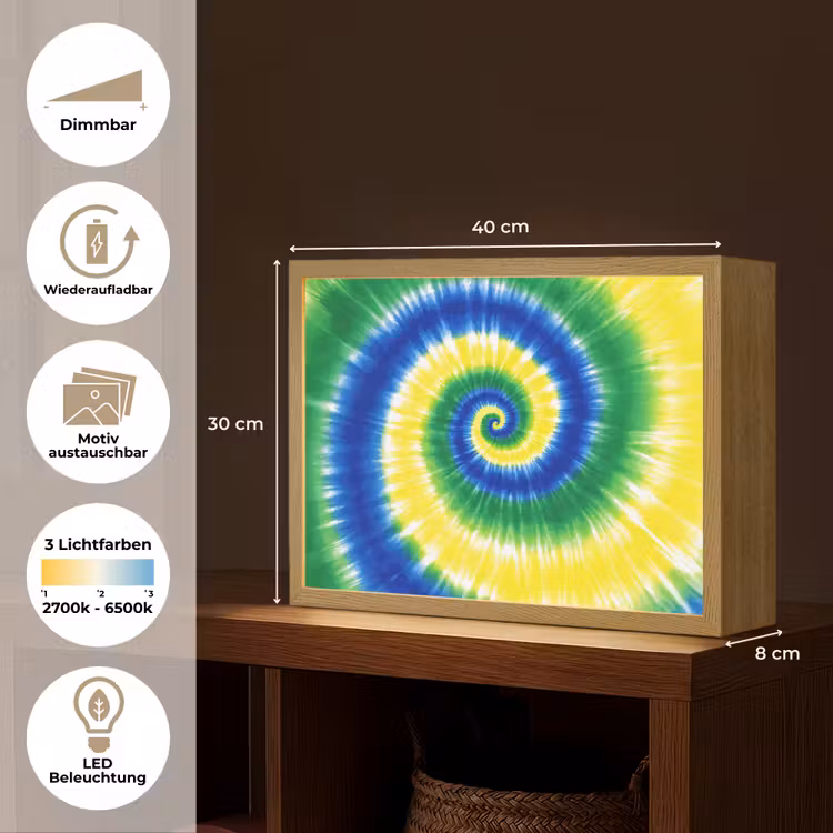 Spiraal - Groen - Draaiend Light Box met batterij (Wandlamp kind) middel -USP_websiteoverzichtDE