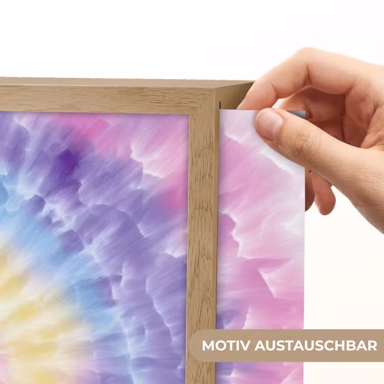 Spiraal - Tie dye - Pasteltinten Light Box met batterij (Wandlamp kind) middel -USP_websiteprintDE