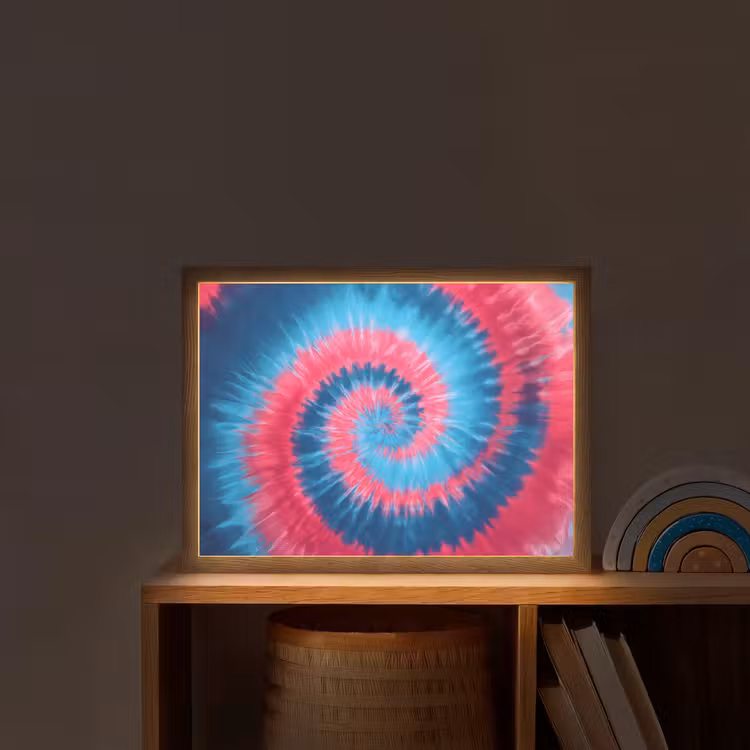 Spiraal - Roze - Draaiend Light Box met batterij (Wandlamp kind) middel -sfeer1_kind