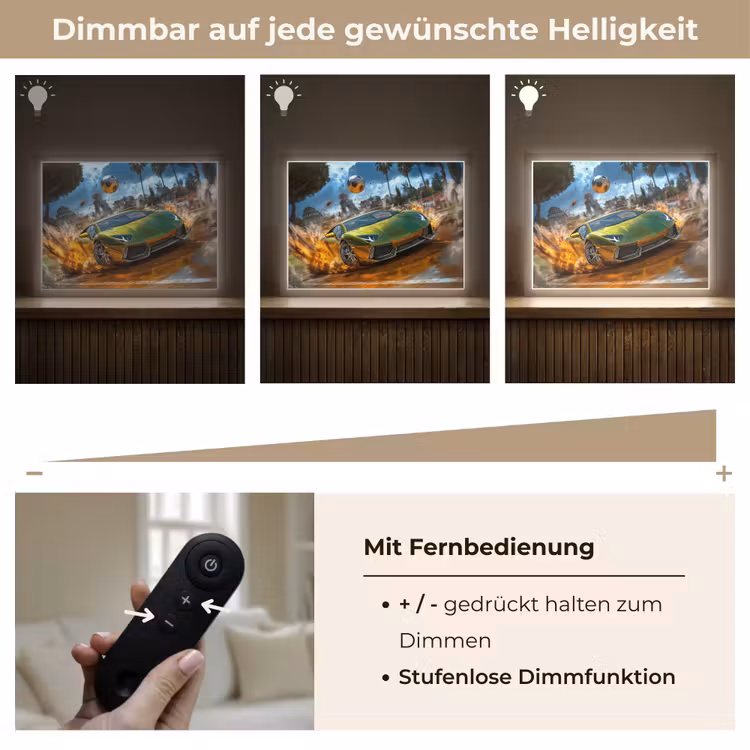 Sportwagen - Groen - Voetbal Light Box met batterij (Wandlamp kind) middel -USP_dimbaarDE