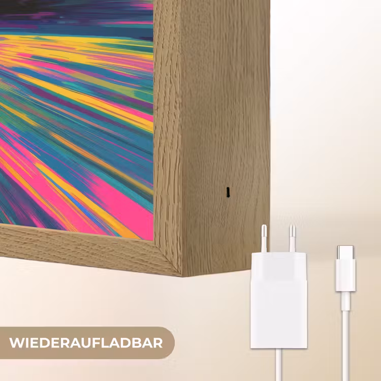 Sportauto - Groen - Verfstrepen - Kleuren Light Box met batterij (Wandlamp kind) middel -USP_websiteoplaadbaarDE