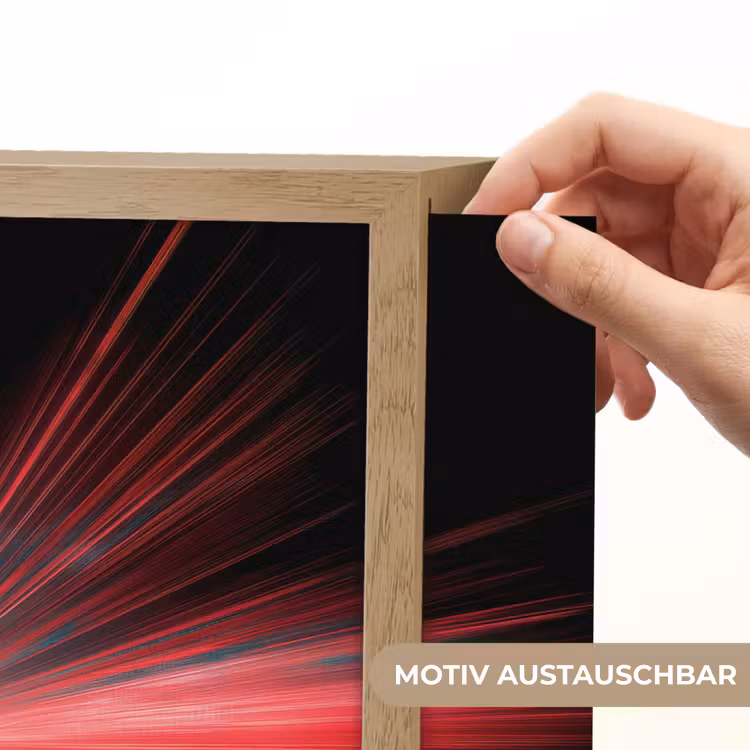 Sportwagen - Rood - Blauw - Snelheid Light Box met batterij (Wandlamp kind) middel -USP_websiteprintDE