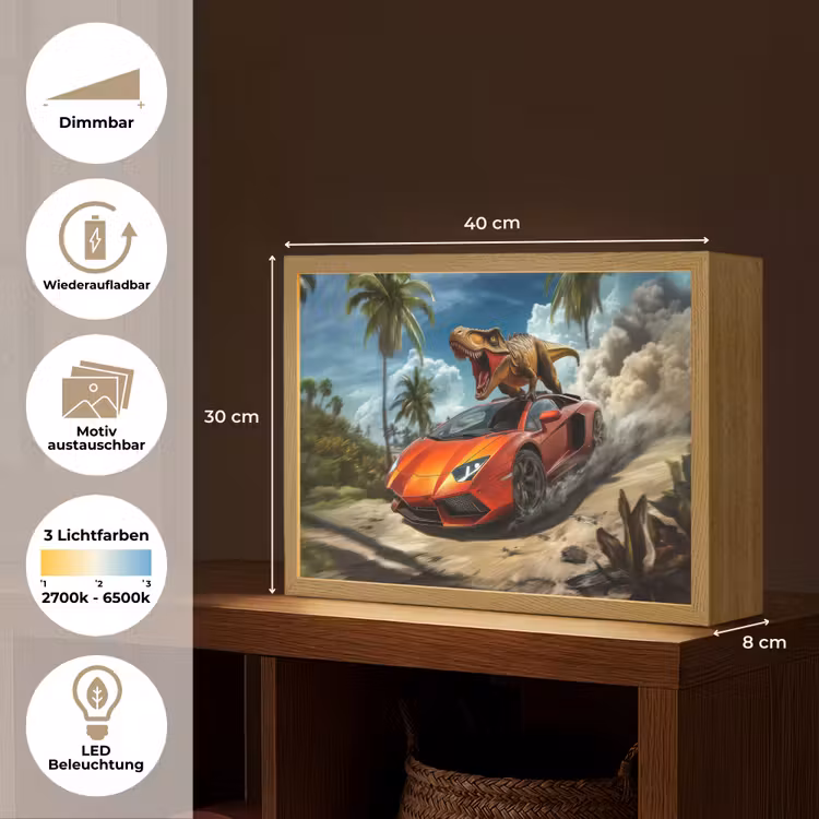 Sportauto - Rood - Dino Light Box met batterij (Wandlamp kind) middel -USP_websiteoverzichtDE