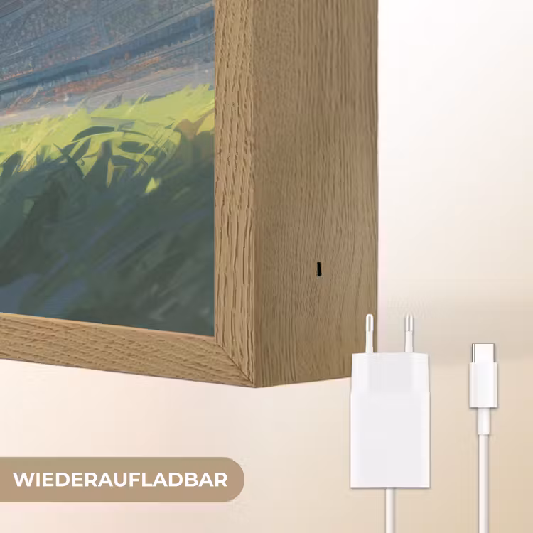 Stadion - Voetballer - Bal Light Box met batterij (Wandlamp kind) middel -USP_websiteoplaadbaarDE
