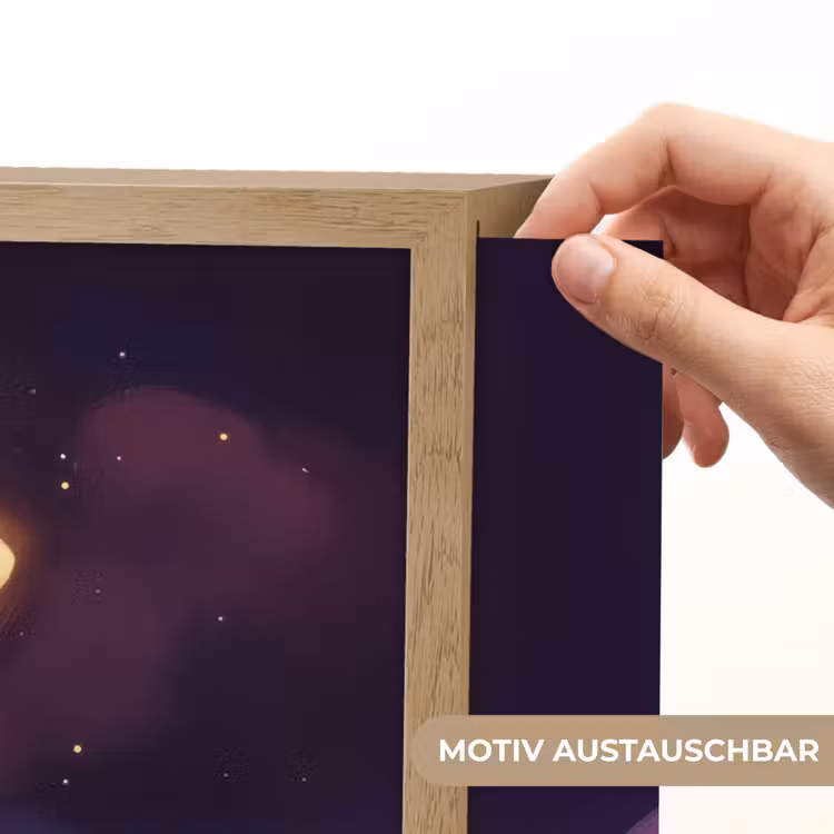 Ster - Gezichtje - Lichtgevend Light Box met batterij (Wandlamp kind) middel -USP_websiteprintDE