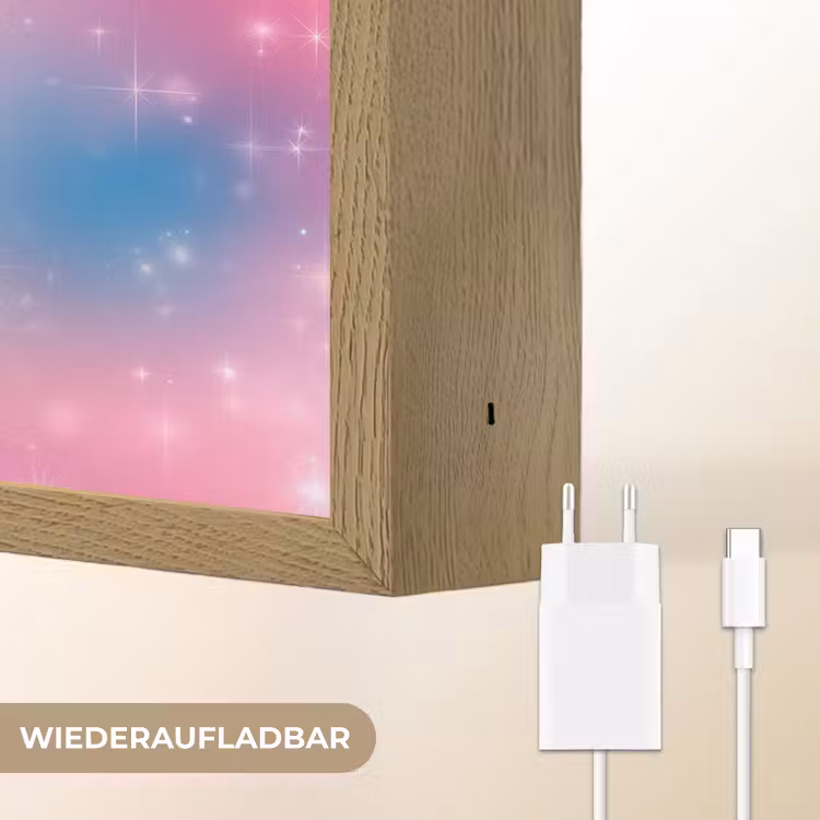 Sterren - Abstract - Kleuren Light Box met batterij (Wandlamp kind) middel -USP_websiteoplaadbaarDE
