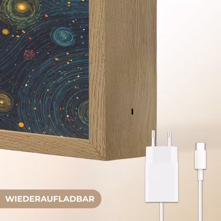 Sterren - Kleurrijk - Lichtgevende kernen Light Box met batterij (Wandlamp kind) middel -USP_websiteoplaadbaarDE