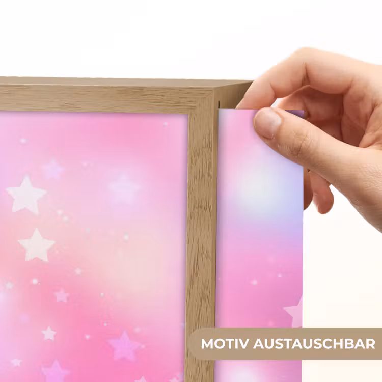 Sterren - Roze - Blauw Light Box met batterij (Wandlamp kind) middel -USP_websiteprintDE