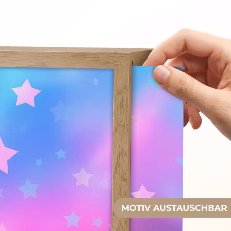 Sterren - Roze - Blauw Light Box met batterij (Wandlamp kind) middel -USP_websiteprintDE