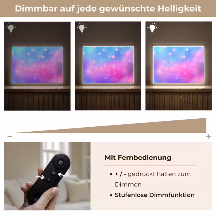 Sterren - Roze - Blauw Light Box met batterij (Wandlamp kind) middel -USP_dimbaarDE